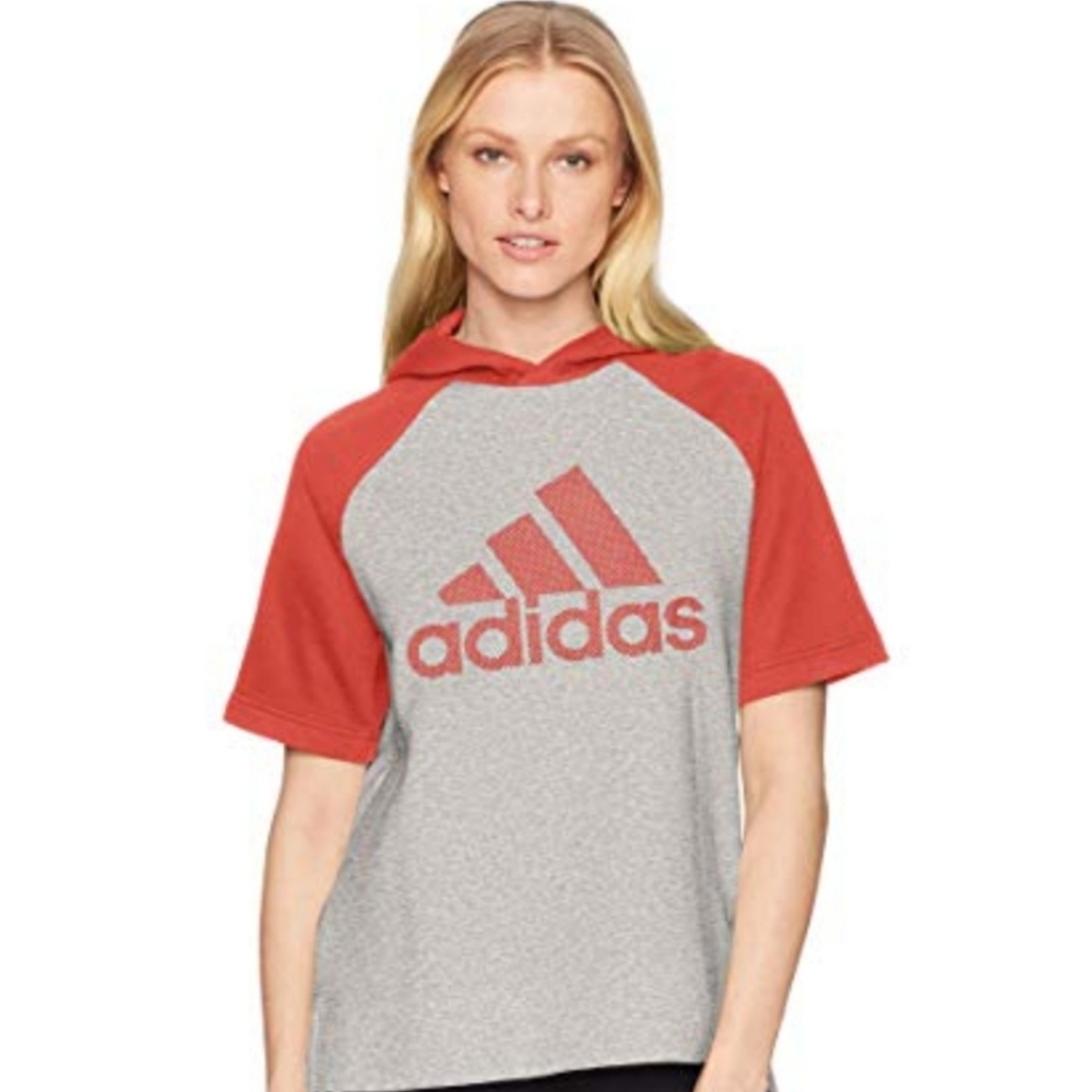 NWOT Adidas Gray and Red Hoodie